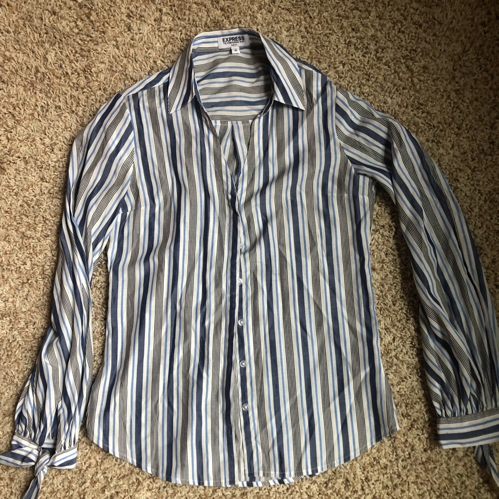Express Blue striped button down